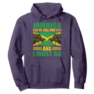 Funny Jamaica Is Calling And I Must Go Hoodie Jamaican Flag Travel TS11 Purple Print Your Wear