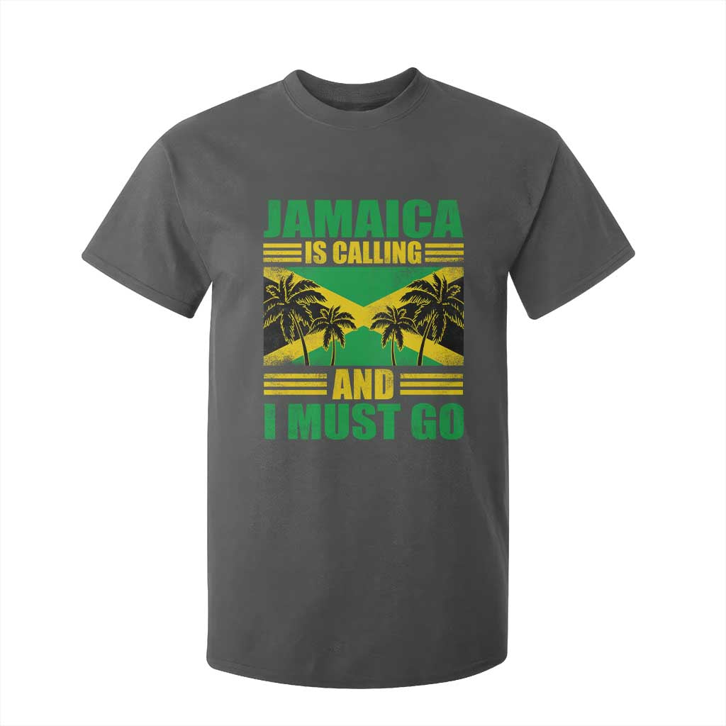 Funny Jamaica Is Calling And I Must Go T Shirt For Kid Jamaican Flag Travel TS11 Dark Heather Print Your Wear