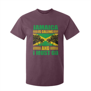 Funny Jamaica Is Calling And I Must Go T Shirt For Kid Jamaican Flag Travel TS11 Maroon Print Your Wear