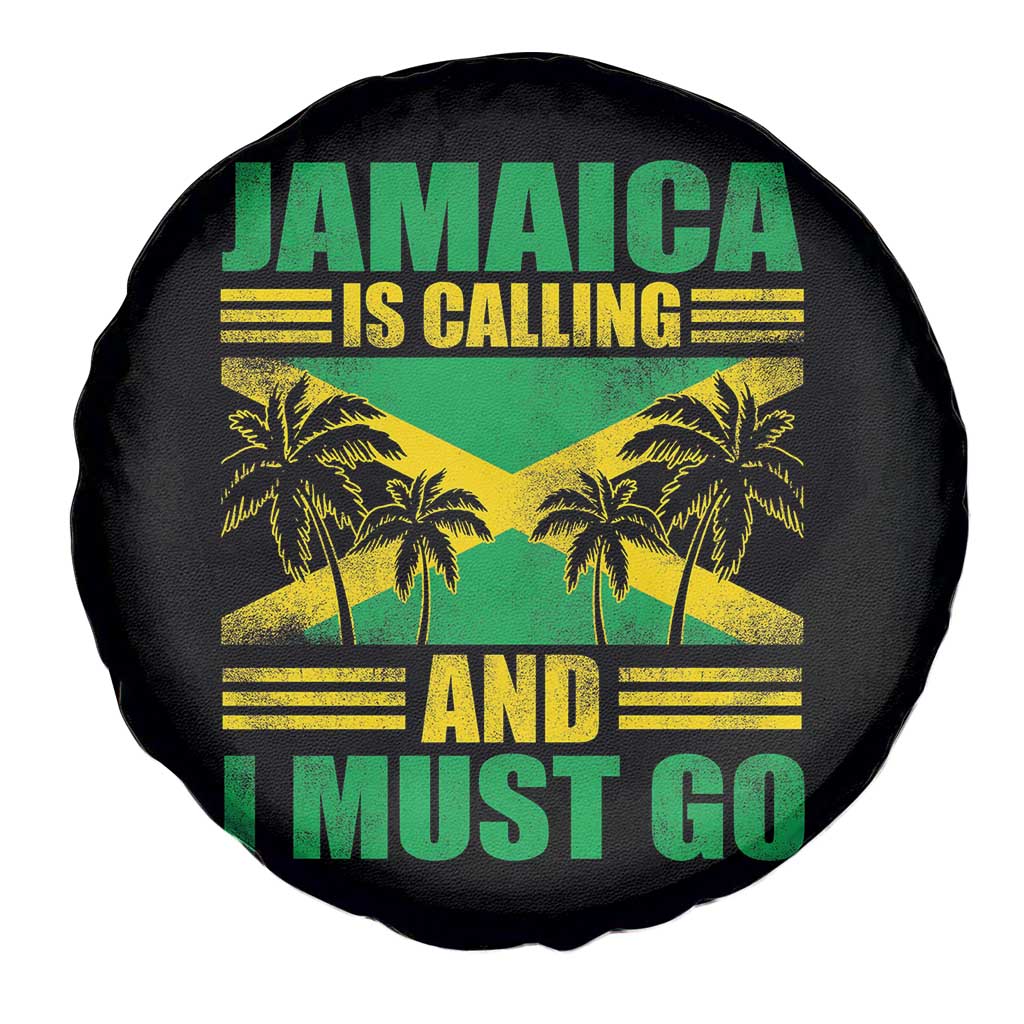 Funny Jamaica Is Calling And I Must Go Spare Tire Cover Jamaican Flag Travel TS11 Print Your Wear