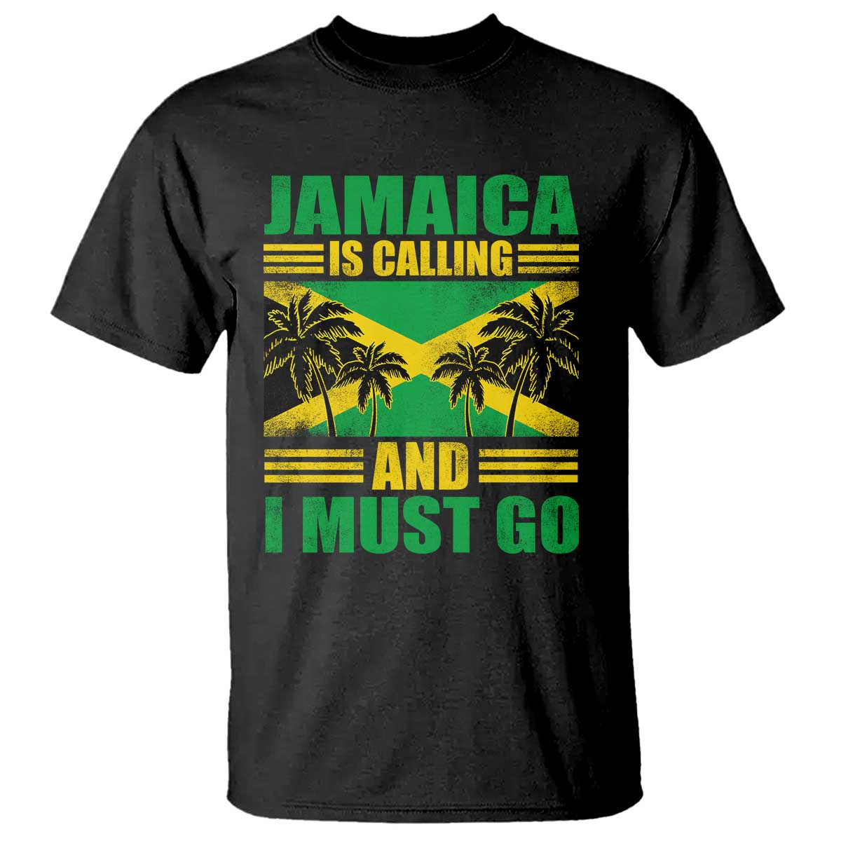 Funny Jamaica Is Calling And I Must Go T Shirt Jamaican Flag Travel TS11 Black Print Your Wear