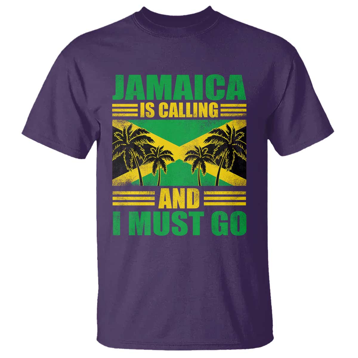 Funny Jamaica Is Calling And I Must Go T Shirt Jamaican Flag Travel TS11 Purple Print Your Wear