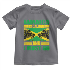 Funny Jamaica Is Calling And I Must Go Toddler T Shirt Jamaican Flag Travel TS11 Charcoal Print Your Wear