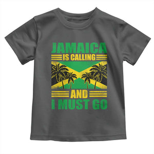 Funny Jamaica Is Calling And I Must Go Toddler T Shirt Jamaican Flag Travel TS11 Dark Heather Print Your Wear