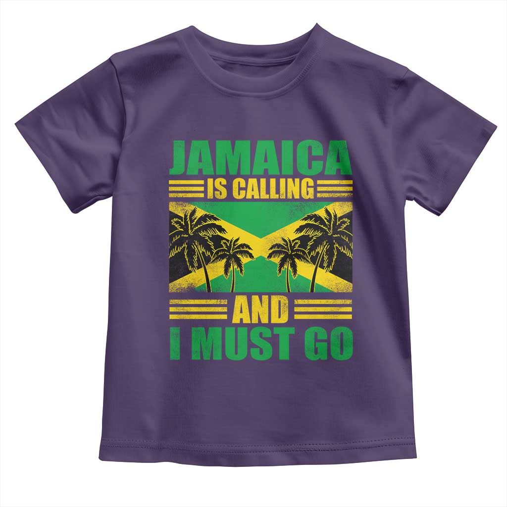 Funny Jamaica Is Calling And I Must Go Toddler T Shirt Jamaican Flag Travel TS11 Purple Print Your Wear