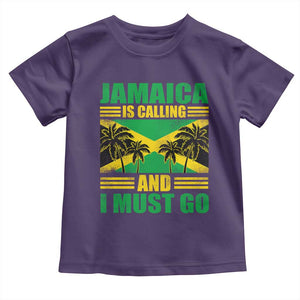 Funny Jamaica Is Calling And I Must Go Toddler T Shirt Jamaican Flag Travel TS11 Purple Print Your Wear