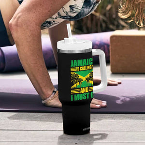 Funny Jamaica Is Calling And I Must Go Tumbler With Handle Jamaican Flag Travel TS11 Print Your Wear