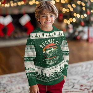 Funny Buckle Up I Want To Try Something Ugly Christmas Sweater Offroad Car American Flag - Print Your Wear