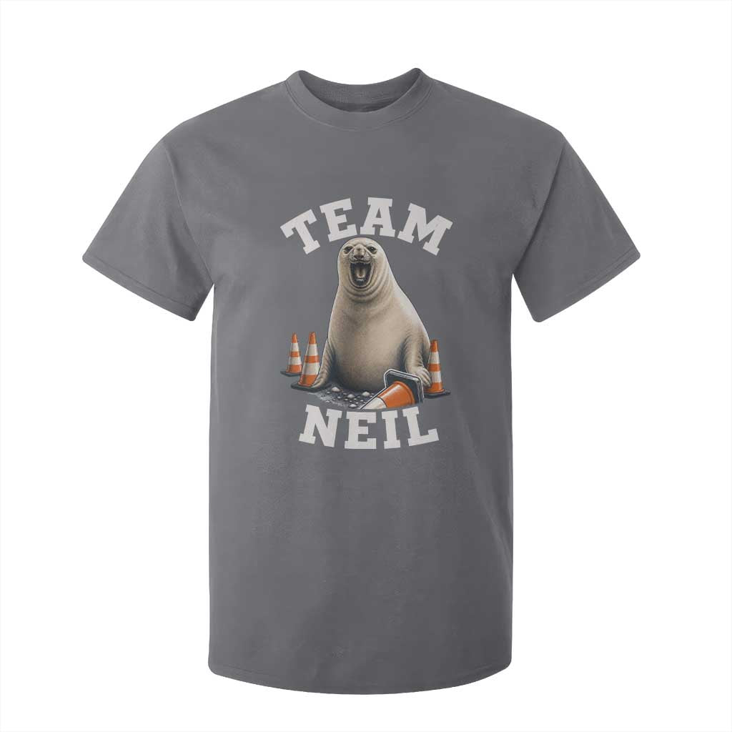 Team Neil The Seal T Shirt For Kid Funny Tasmania Elephant Seal with Traffic Cone TS11 Charcoal Print Your Wear