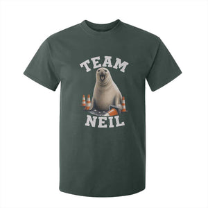 Team Neil The Seal T Shirt For Kid Funny Tasmania Elephant Seal with Traffic Cone TS11 Dark Forest Green Print Your Wear