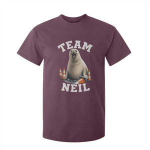 Team Neil The Seal T Shirt For Kid Funny Tasmania Elephant Seal with Traffic Cone TS11 Maroon Print Your Wear