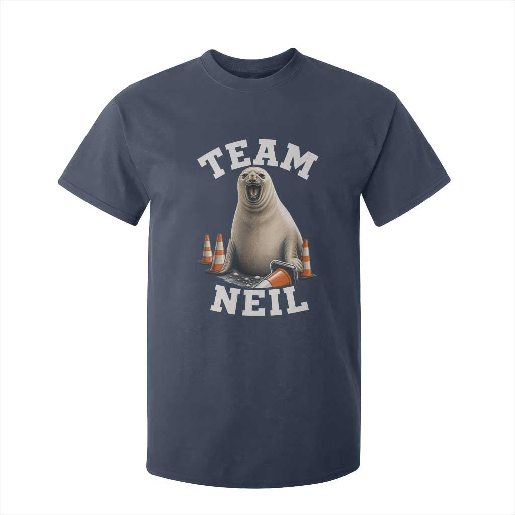 Team Neil The Seal T Shirt For Kid Funny Tasmania Elephant Seal with Traffic Cone TS11 Navy Print Your Wear