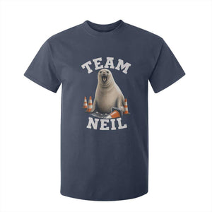 Team Neil The Seal T Shirt For Kid Funny Tasmania Elephant Seal with Traffic Cone TS11 Navy Print Your Wear