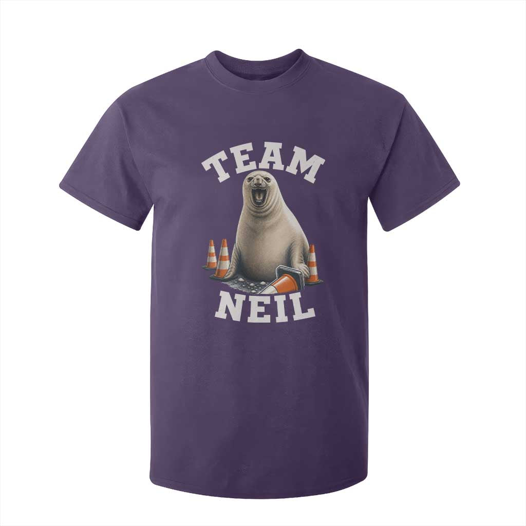 Team Neil The Seal T Shirt For Kid Funny Tasmania Elephant Seal with Traffic Cone TS11 Purple Print Your Wear
