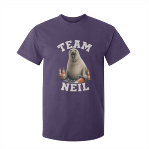 Team Neil The Seal T Shirt For Kid Funny Tasmania Elephant Seal with Traffic Cone TS11 Purple Print Your Wear