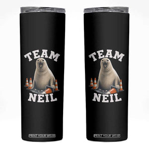 Team Neil The Seal Skinny Tumbler Funny Tasmania Elephant Seal with Traffic Cone TS11 Black Print Your Wear