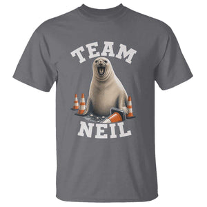 Team Neil The Seal T Shirt Funny Tasmania Elephant Seal with Traffic Cone TS11 Charcoal Print Your Wear