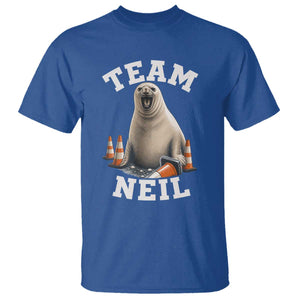 Team Neil The Seal T Shirt Funny Tasmania Elephant Seal with Traffic Cone TS11 Royal Blue Print Your Wear