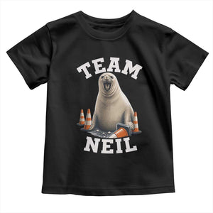 Team Neil The Seal Toddler T Shirt Funny Tasmania Elephant Seal with Traffic Cone TS11 Black Print Your Wear