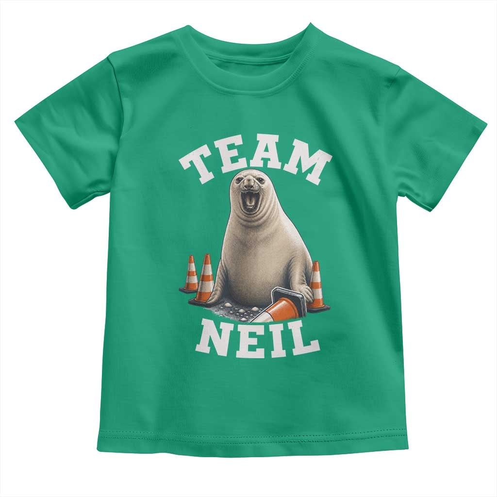 Team Neil The Seal Toddler T Shirt Funny Tasmania Elephant Seal with Traffic Cone TS11 Irish Green Print Your Wear