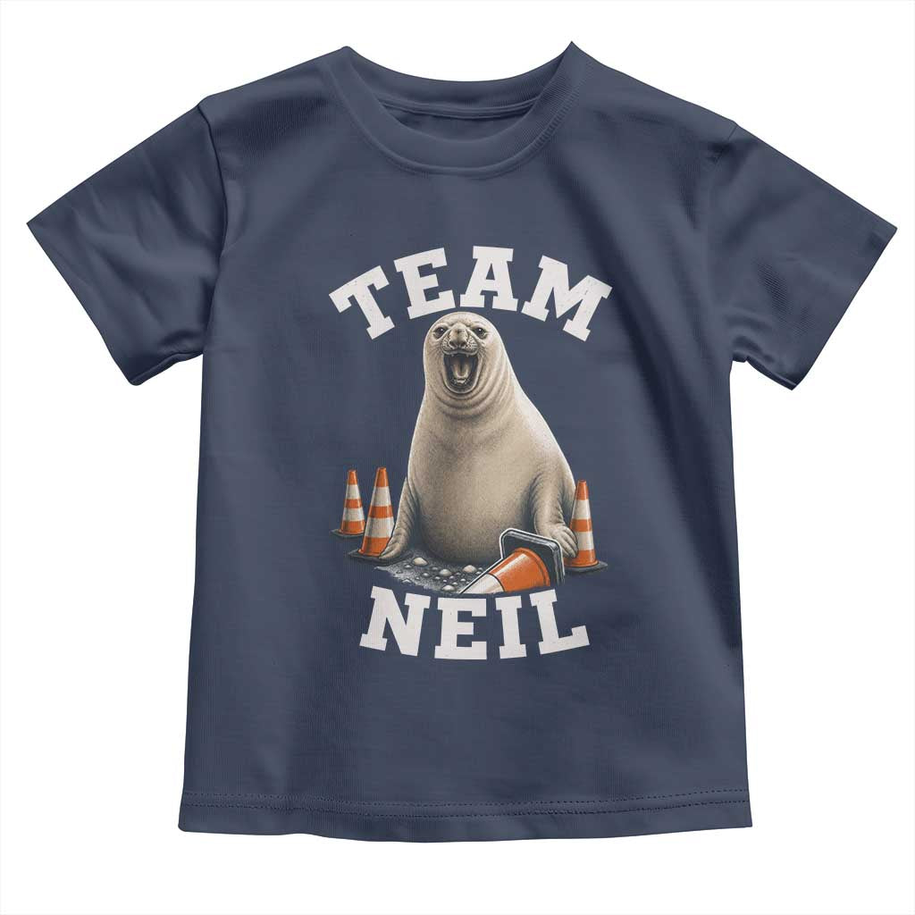 Team Neil The Seal Toddler T Shirt Funny Tasmania Elephant Seal with Traffic Cone TS11 Navy Print Your Wear