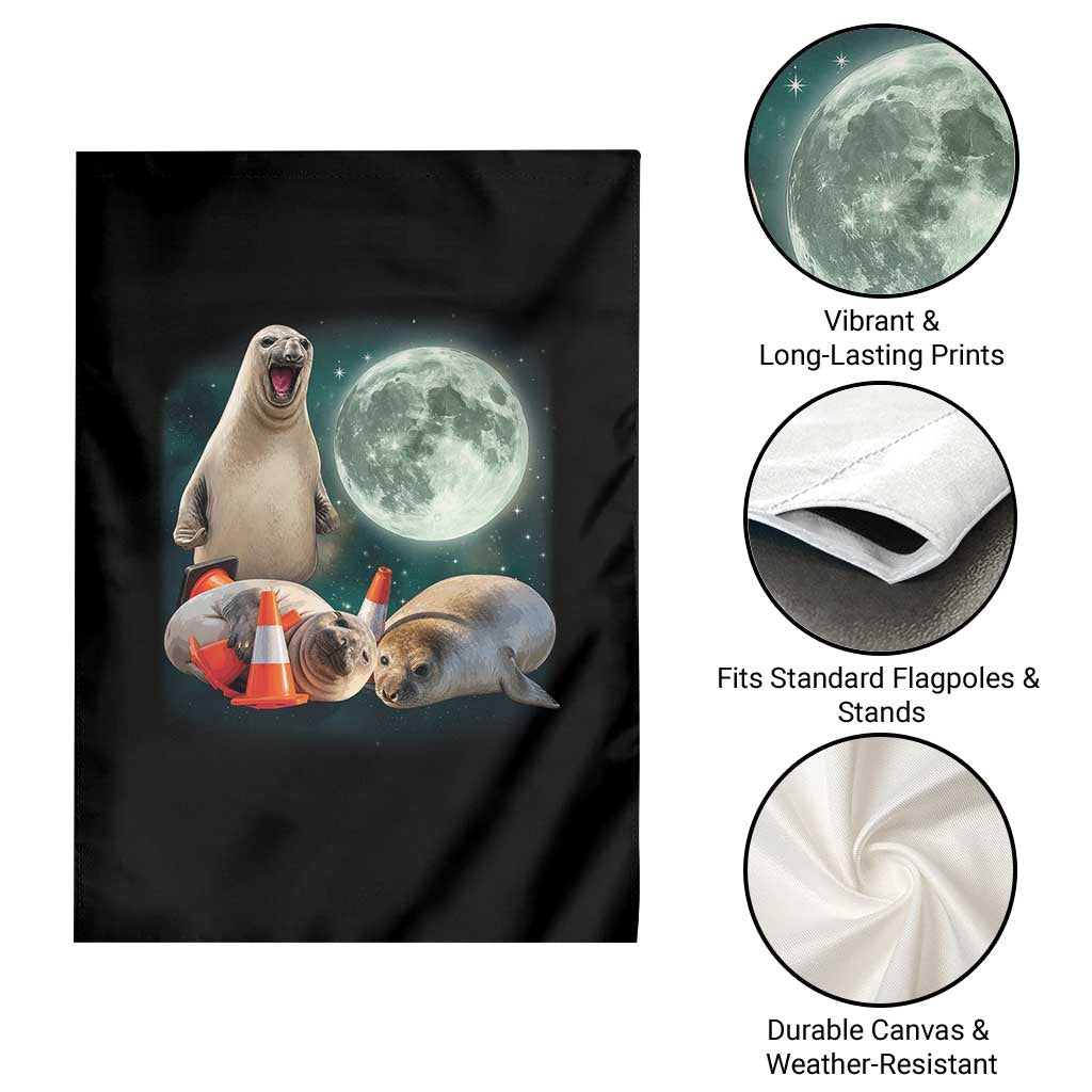 Funny Neil The Seal Howling at Moon 90s Retro Garden Flag TS11 Print Your Wear