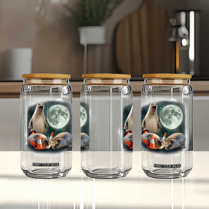 Funny Neil The Seal Howling at Moon 90s Retro Glass Can TS11 Print Your Wear