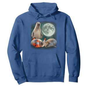 Funny Neil The Seal Howling at Moon 90s Retro Hoodie TS11 Royal Blue Print Your Wear