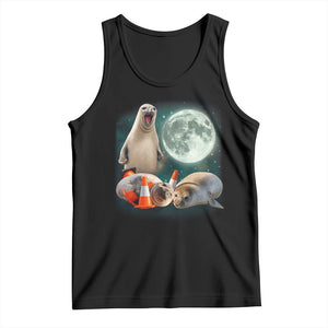 Funny Neil The Seal Howling at Moon 90s Retro Tank Top TS11 Black Print Your Wear
