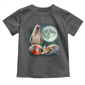 Funny Neil The Seal Howling at Moon 90s Retro Toddler T Shirt TS11 Dark Heather Print Your Wear