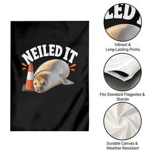 Neil The Seal Nailed It Garden Flag Funny Tasmania Elephant Seal Traffic Cone Meme Art TS11 Print Your Wear