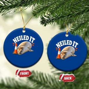 Neil The Seal Nailed It Ceramic Ornament Funny Tasmania Elephant Seal Traffic Cone Meme Art TS11 1pc Blue Print Your Wear