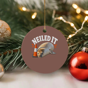 Neil The Seal Nailed It Ceramic Ornament Funny Tasmania Elephant Seal Traffic Cone Meme Art TS11 1pc Mocha Print Your Wear