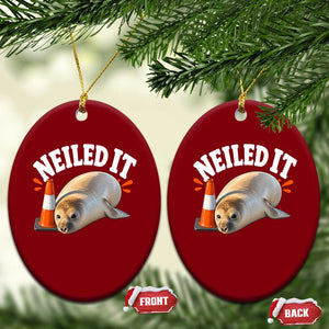 Neil The Seal Nailed It Ceramic Ornament Funny Tasmania Elephant Seal Traffic Cone Meme Art TS11 Print Your Wear