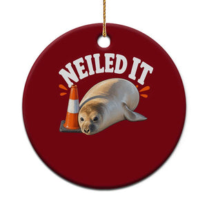 Neil The Seal Nailed It Ceramic Ornament Funny Tasmania Elephant Seal Traffic Cone Meme Art TS11 1pc Red Print Your Wear