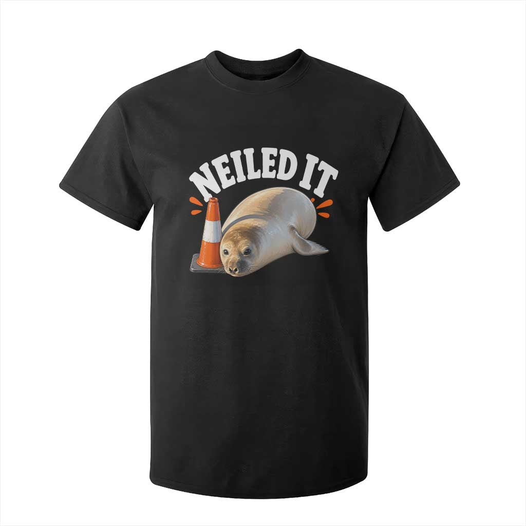 Neil The Seal Nailed It T Shirt For Kid Funny Tasmania Elephant Seal Traffic Cone Meme Art TS11 Black Print Your Wear