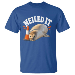 Neil The Seal Nailed It T Shirt Funny Tasmania Elephant Seal Traffic Cone Meme Art TS11 Royal Blue Print Your Wear