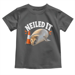 Neil The Seal Nailed It Toddler T Shirt Funny Tasmania Elephant Seal Traffic Cone Meme Art TS11 Dark Heather Print Your Wear