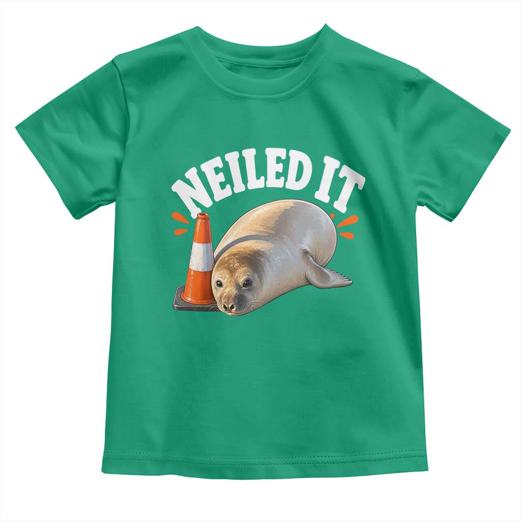 Neil The Seal Nailed It Toddler T Shirt Funny Tasmania Elephant Seal Traffic Cone Meme Art TS11 Irish Green Print Your Wear