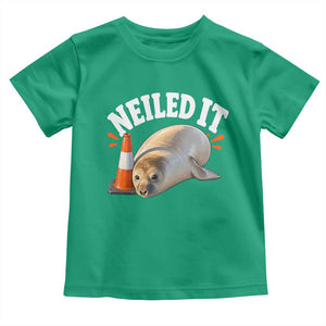 Neil The Seal Nailed It Toddler T Shirt Funny Tasmania Elephant Seal Traffic Cone Meme Art TS11 Irish Green Print Your Wear