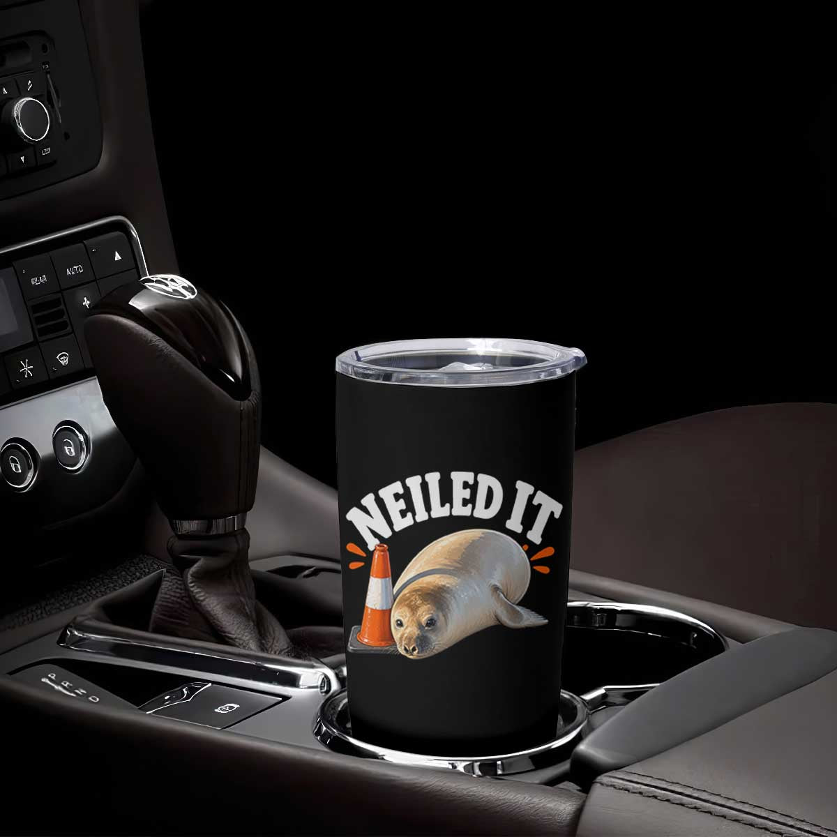 Neil The Seal Nailed It Tumbler Cup Funny Tasmania Elephant Seal Traffic Cone Meme Art TS11 Print Your Wear