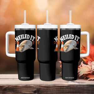 Neil The Seal Nailed It Tumbler With Handle Funny Tasmania Elephant Seal Traffic Cone Meme Art TS11 Print Your Wear