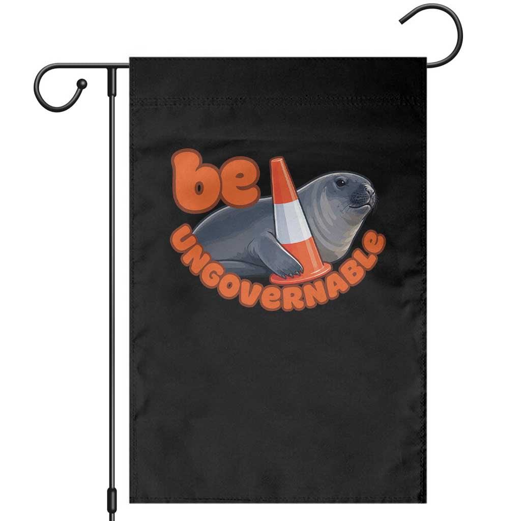 Neil The Seal Be Ungovernable Garden Flag Funny Tasmania Elephant Seal Road TS11 Black Print Your Wear
