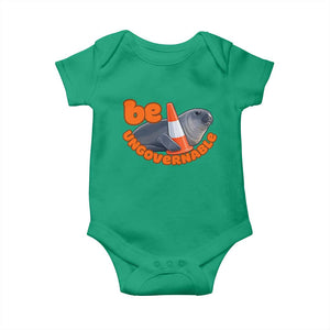 Neil The Seal Be Ungovernable Baby Onesie Funny Tasmania Elephant Seal Road TS11 Irish Green Print Your Wear