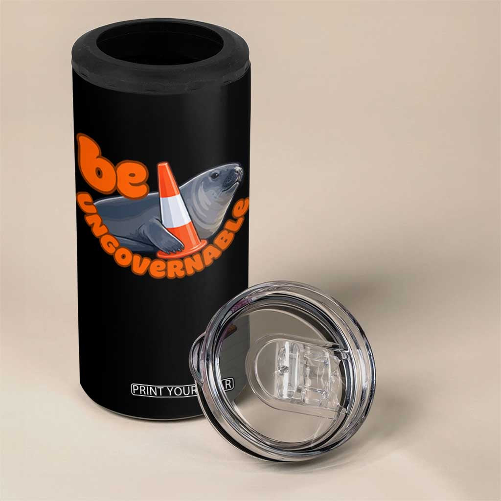 Neil The Seal Be Ungovernable 4 in 1 Can Cooler Tumbler Funny Tasmania Elephant Seal Road TS11 Print Your Wear