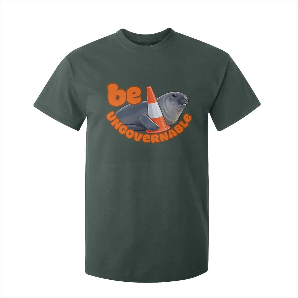 Neil The Seal Be Ungovernable T Shirt For Kid Funny Tasmania Elephant Seal Road TS11 Dark Forest Green Print Your Wear