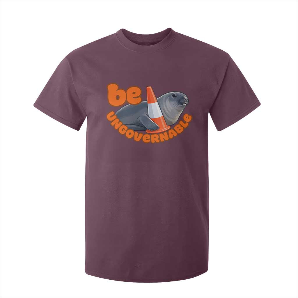 Neil The Seal Be Ungovernable T Shirt For Kid Funny Tasmania Elephant Seal Road TS11 Maroon Print Your Wear