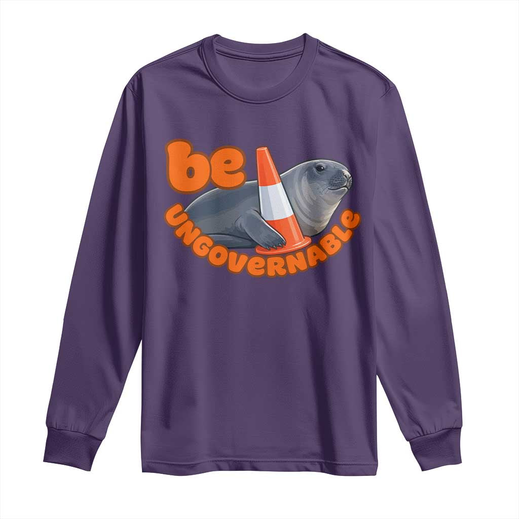 Neil The Seal Be Ungovernable Long Sleeve Shirt Funny Tasmania Elephant Seal Road TS11 Purple Print Your Wear