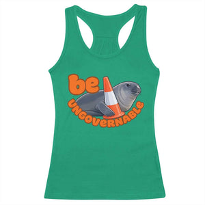 Neil The Seal Be Ungovernable Racerback Tank Top Funny Tasmania Elephant Seal Road TS11 Irish Green Print Your Wear