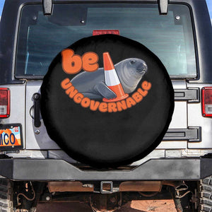 Neil The Seal Be Ungovernable Spare Tire Cover Funny Tasmania Elephant Seal Road TS11 No hole Black Print Your Wear